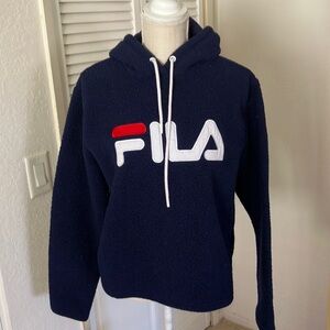 FILA Women's‎ Navy Fleece Hoodie Sweater size M